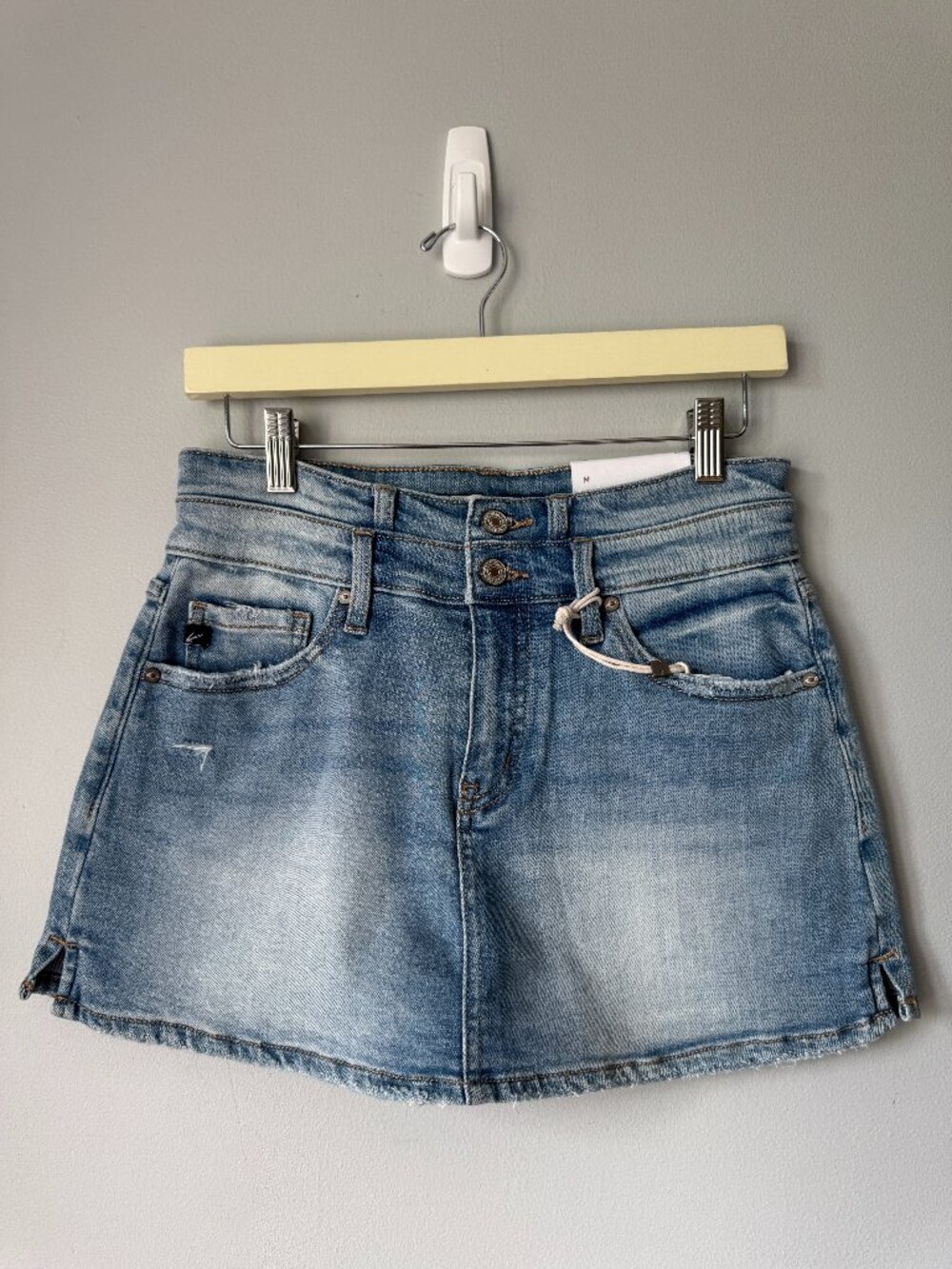 KanCan Denim Jean Skort with Double Button NWT